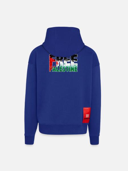 free Palestine - Zip Hoodie - made by SPREAD - Iconic Blue