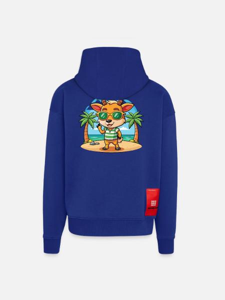 Antelope Funny Cartoon Summer Beach Sunglasses - Zip Hoodie - made by SPREAD - Iconic Blue
