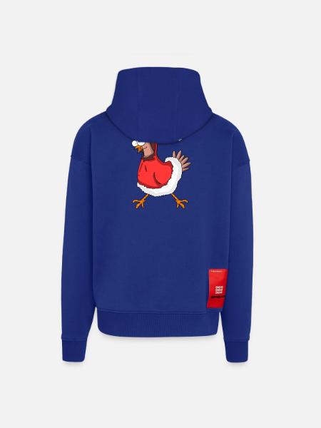 Poulet de Noël - Veste à capuche bio épaisse oversize fabriqué en UE - Iconic Blue