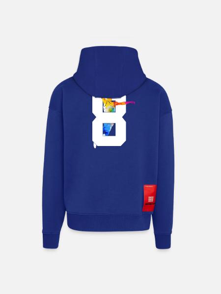 NUMBER 8 BASKETBALL 8TH BIRTHDAY - Zip Hoodie - made by SPREAD - Iconic Blue