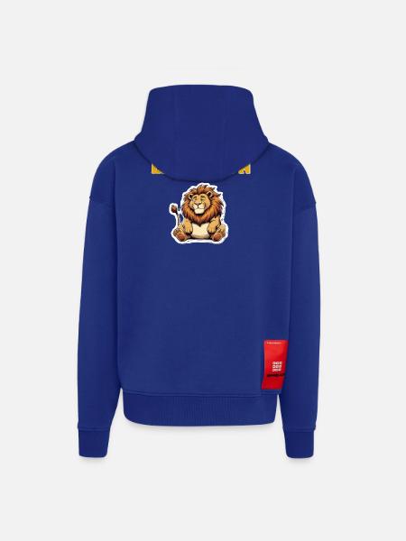 Lazy Lion Cartoon - Zip Hoodie - made by SPREAD - Iconic Blue