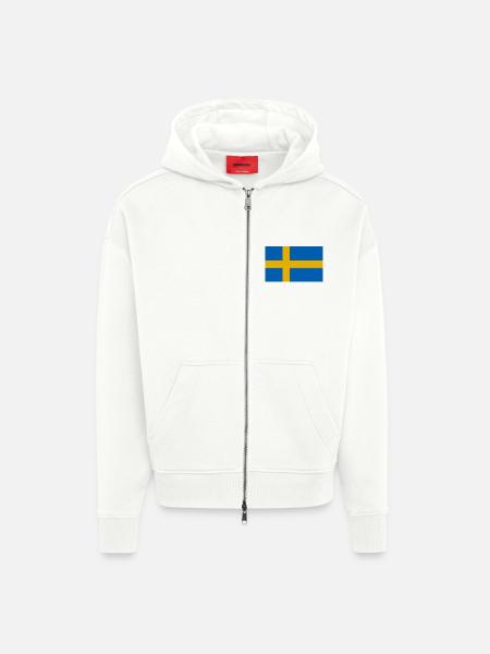 Schweden Flagge - Zip Hoodie - made by SPREAD - OFF WHITE