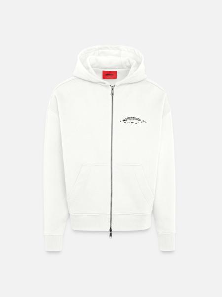 feather - Zip Hoodie - made by SPREAD - OFF WHITE