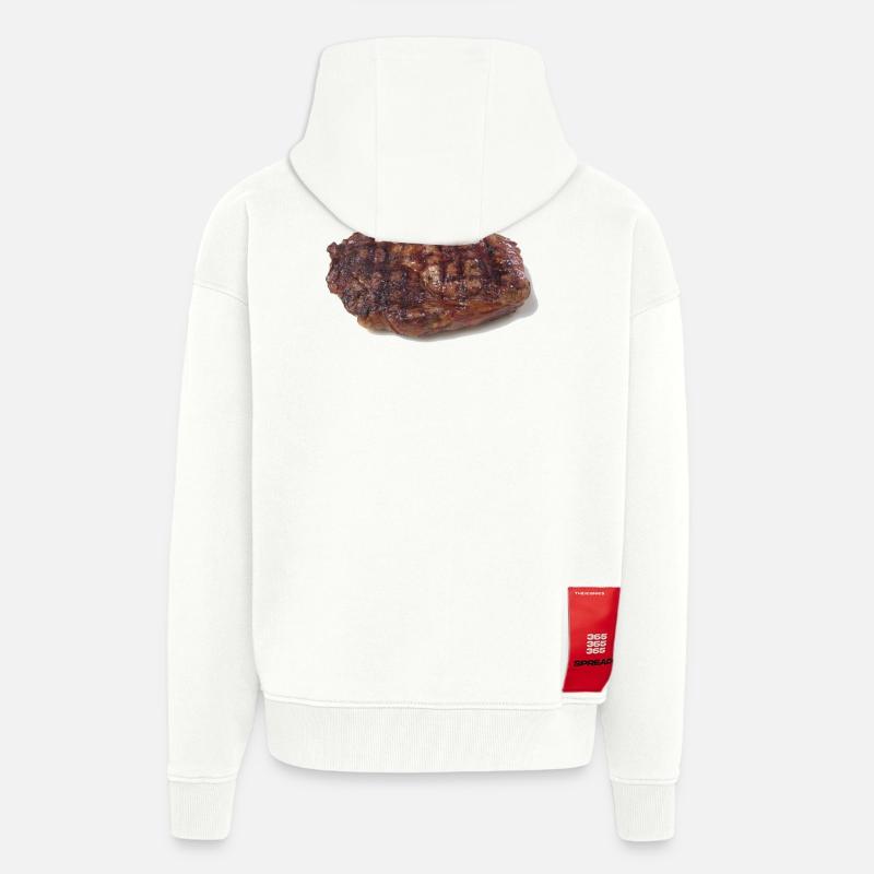 Steak - Veste à capuche bio épaisse oversize fabriqué en UE - OFF WHITE