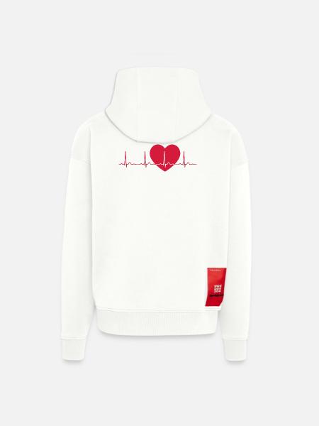 Heartbeat ECG Line Medical Pulse Wave Icon Vector - Zip Hoodie - made by SPREAD - OFF WHITE