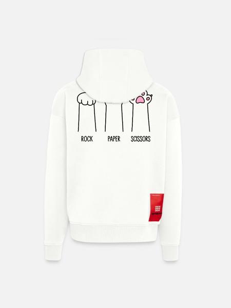 Rock Paper Scissors - Zip Hoodie - made by SPREAD - OFF WHITE