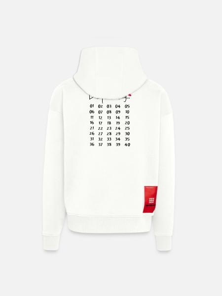 Sjov graviditet gravid gave forældre - Heavyweight oversized organic hættejakke made in EU - OFF WHITE