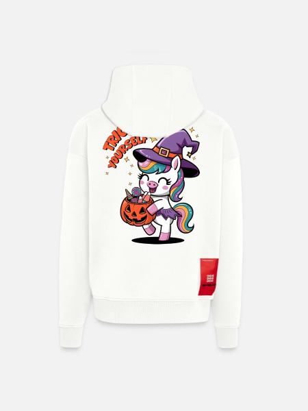 Trick Or Treat Yourself - Zip Hoodie - made by SPREAD - OFF WHITE
