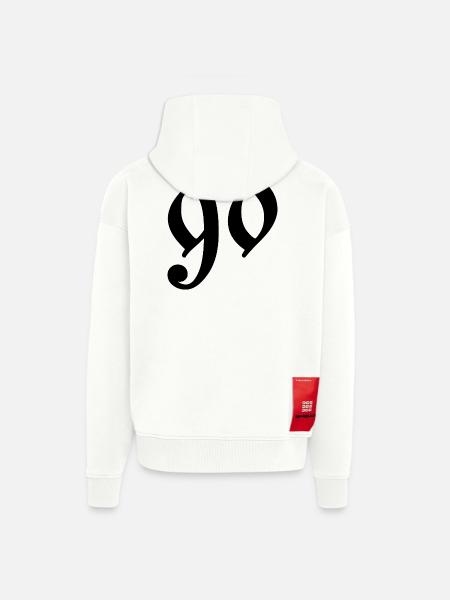 90 - Veste à capuche bio épaisse oversize fabriqué en UE - OFF WHITE