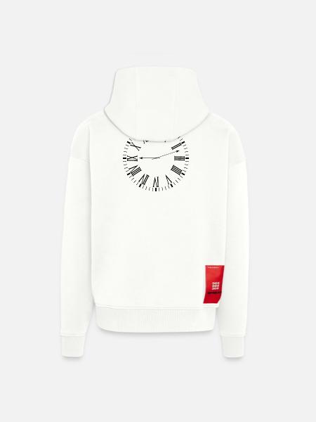 Roman clock - Zip Hoodie - made by SPREAD - OFF WHITE