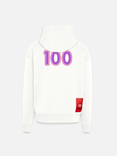 100. 100 YEARS. 100th ANNIVERSARY - Zip Hoodie - made by SPREAD - OFF WHITE