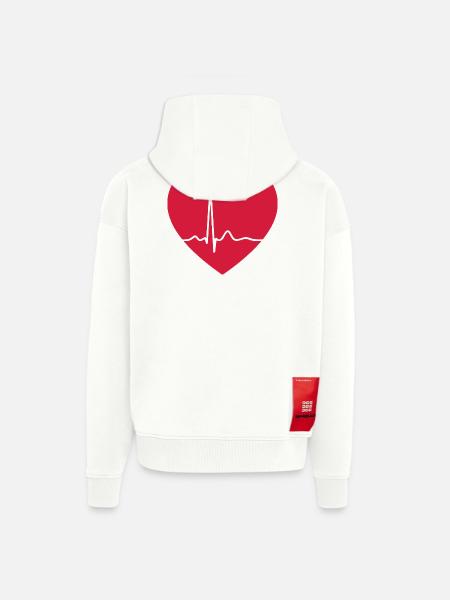 Heartbeat ECG Line Medical Pulse Wave Icon Vector - Zip Hoodie - made by SPREAD - OFF WHITE