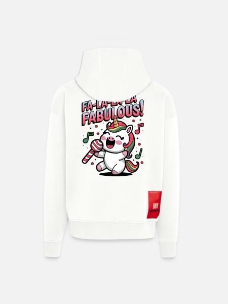Fa-la-la-la Fabulous! - Zip Hoodie - made by SPREAD - OFF WHITE