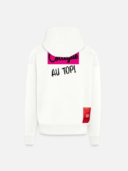 COLLEGUE - Veste à capuche bio épaisse oversize fabriqué en UE - OFF WHITE
