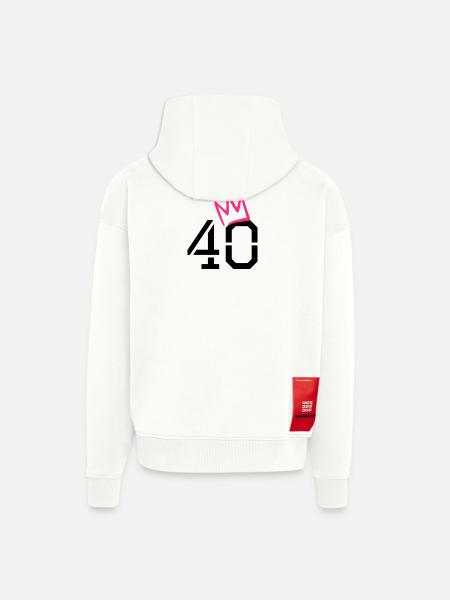40 crown - 40th birthday - Zip Hoodie - made by SPREAD - OFF WHITE