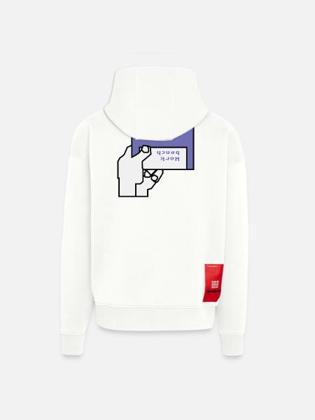 Banc de travail - Veste à capuche bio épaisse oversize fabriqué en UE - OFF WHITE