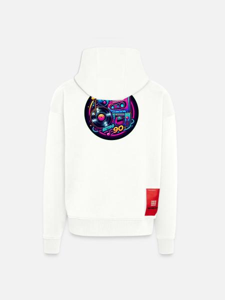 Retro 90s Logo - Zip Hoodie - made by SPREAD - OFF WHITE