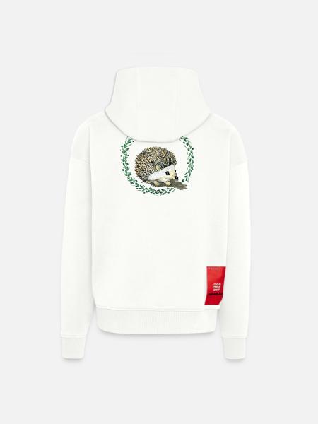 Hérisson - Veste à capuche bio épaisse oversize fabriqué en UE - OFF WHITE