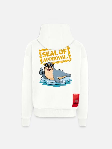 Seal Of Approval - Zip Hoodie - made by SPREAD - OFF WHITE
