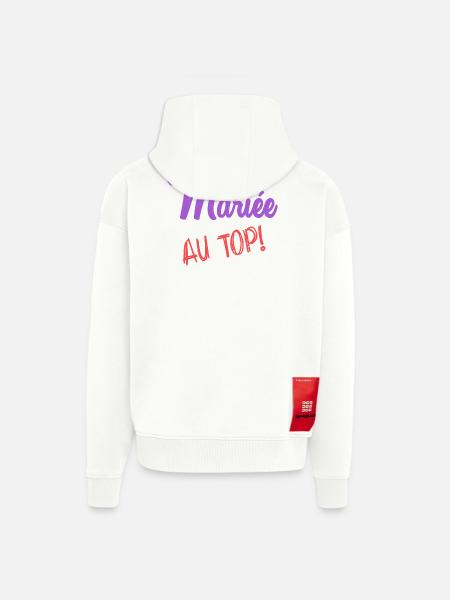 MARIEE - Veste à capuche bio épaisse oversize fabriqué en UE - OFF WHITE