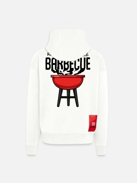 Red Kettle Grill Illustration - Veste à capuche bio épaisse oversize fabriqué en UE - OFF WHITE