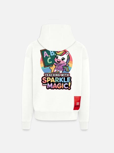Teaching With Sparkle And Magic! - Zip Hoodie - made by SPREAD - OFF WHITE