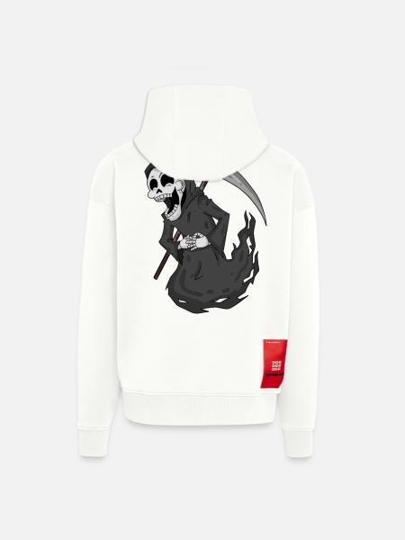 Grim Reaper laughs funny - Zip Hoodie - made by SPREAD - OFF WHITE
