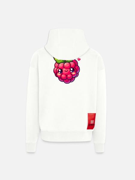 Raspberry - Heart - Zip Hoodie - made by SPREAD - OFF WHITE
