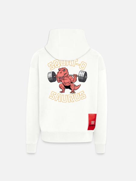 Squat-O Saurus - Zip Hoodie - made by SPREAD - OFF WHITE