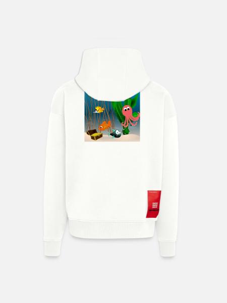 Marine life - Zip Hoodie - made by SPREAD - OFF WHITE