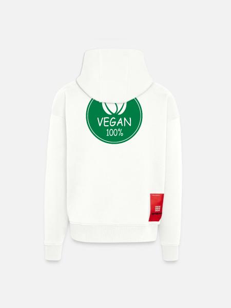 vegan 100% - Zip Hoodie - made by SPREAD - OFF WHITE