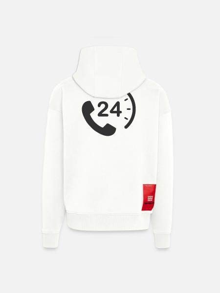 24/7 h Service - Zip Hoodie - made by SPREAD - OFF WHITE