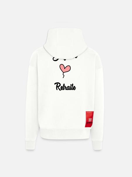 RETIREMENT. RETIREMENT. RETIRED - Zip Hoodie - made by SPREAD - OFF WHITE