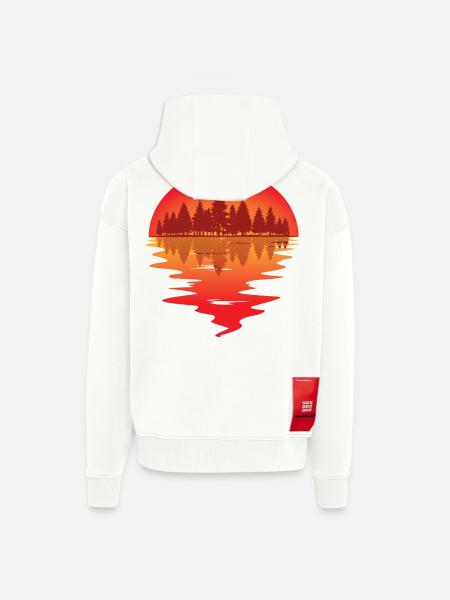 Sunset at the forest lake - Zip Hoodie - made by SPREAD - OFF WHITE