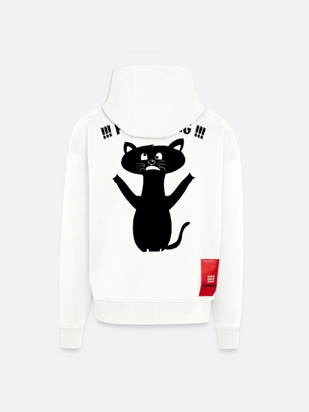 Pfoten Weg! – Schwarze Katze Statement - Zip Hoodie - made by SPREAD - OFF WHITE