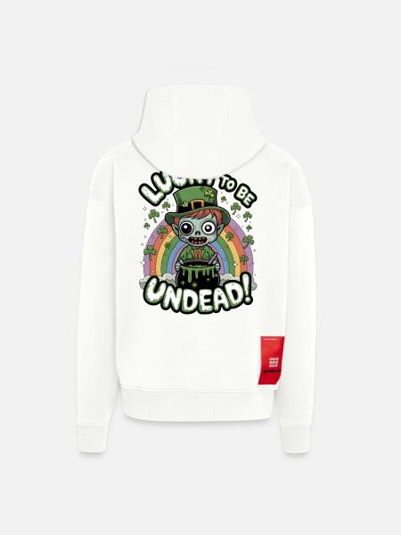Lucky To Be Undead! - Zip Hoodie - made by SPREAD - OFF WHITE