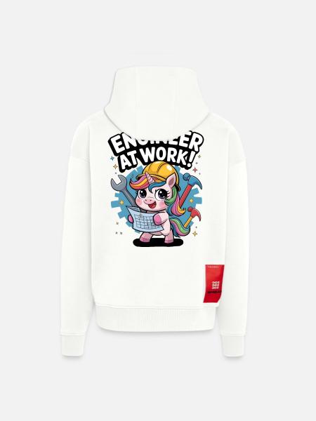 Engineer At Work! - Zip Hoodie - made by SPREAD - OFF WHITE
