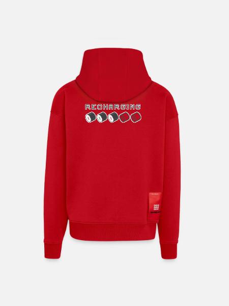 Recharging Pixel Sushi - Zip Hoodie - made by SPREAD - red