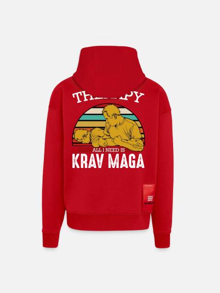Krav Maga - Veste à capuche bio épaisse oversize fabriqué en UE - rouge