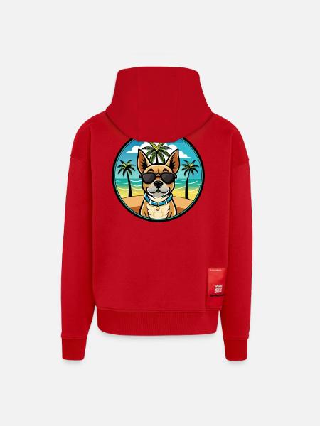 Braque Du Bourbonnais Hunderasse Cartoon Sonnenbrille - Zip Hoodie - made by SPREAD - Rot