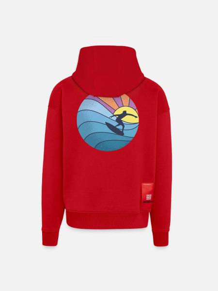 Sun sea surfing - Zip Hoodie - made by SPREAD - red