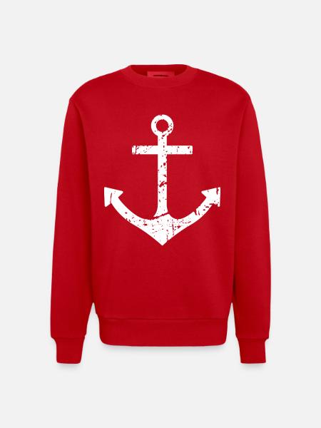 anchor - Heavyweight Oversized Organic Crew Neck Made in EU - red