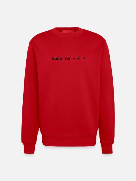 sudo rm rf - Heavyweight Oversized Organic Crew Neck Made in EU - Rot