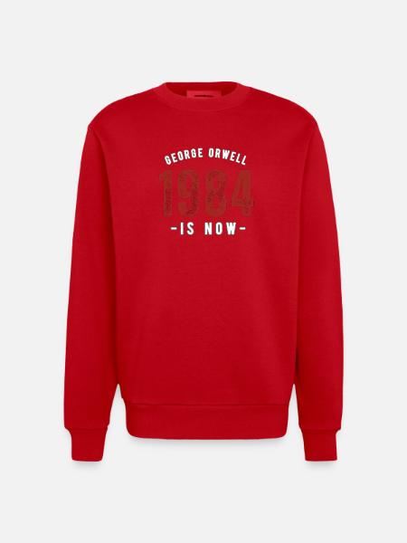 GEORGE ORWELL 1984 - Heavyweight Oversized Organic Crew Neck Made in EU - red