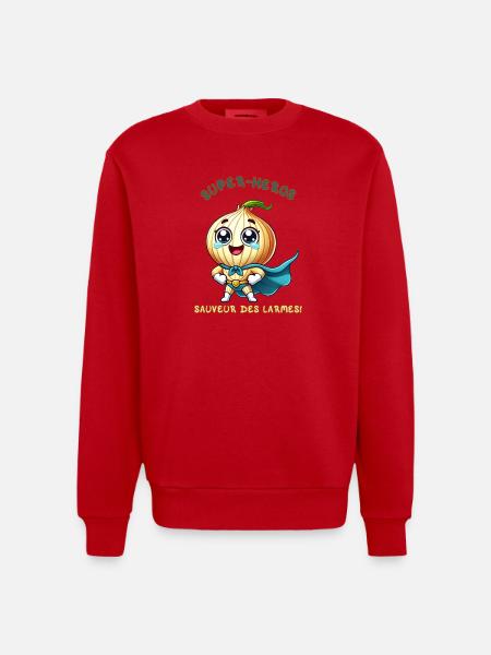 Superhero - Savior of Tears - Heavyweight Oversized Organic Crew Neck Made in EU - red