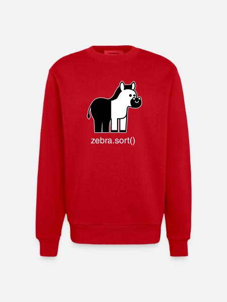 Zèbre assorti - Sweat bio épais oversize fabriqué en UE - rouge