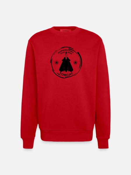 Plane F14 Tomcat - Heavyweight Oversized Organic Crew Neck Made in EU - red