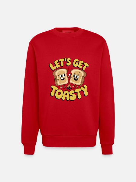 Lass uns warm werden - Heavyweight Oversized Organic Crew Neck Made in EU - Rot