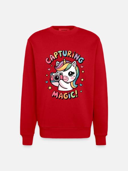 Capturing Magic! - Heavyweight Oversized Organic Crew Neck Made in EU - red