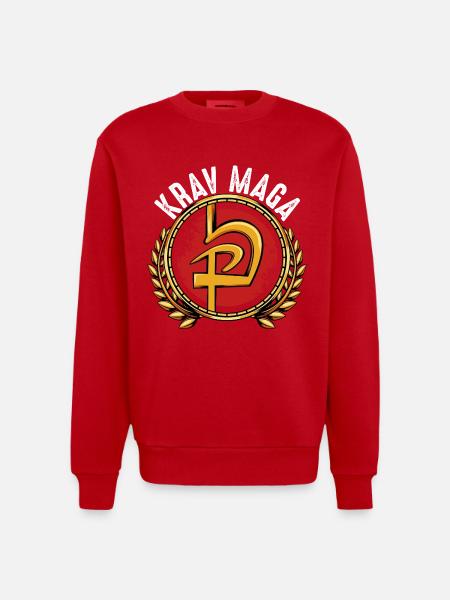 Krav Maga - Heavyweight Oversized Organic Crew Neck Made in EU - red